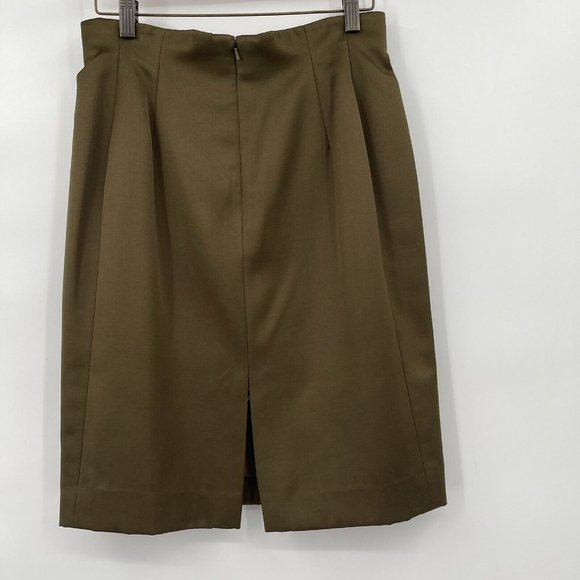 Worth Womens Wool Blend Pencil Skirt Size 4 Olive green lined career - Picture 3 of 4